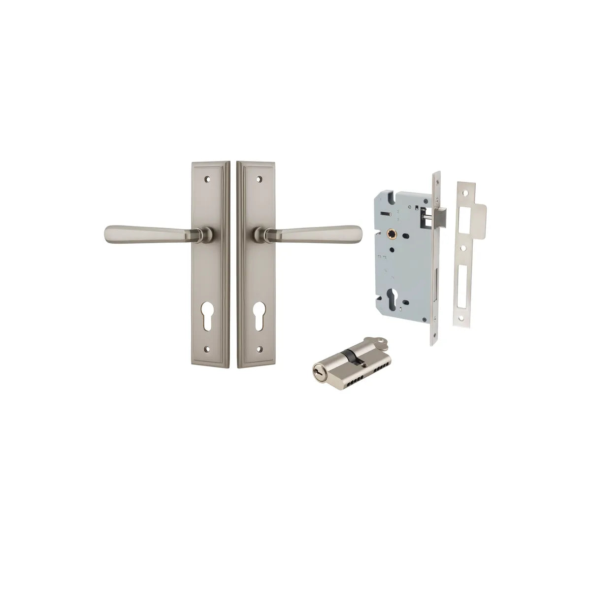Copenhagen Lever - Stepped Backplate Entrance Kit with High Security Lock - entrance set configuration (6 of 14)