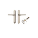 Helsinki Lever - Oval Backplate Passage Kit in Satin Nickel - rear mounting detail