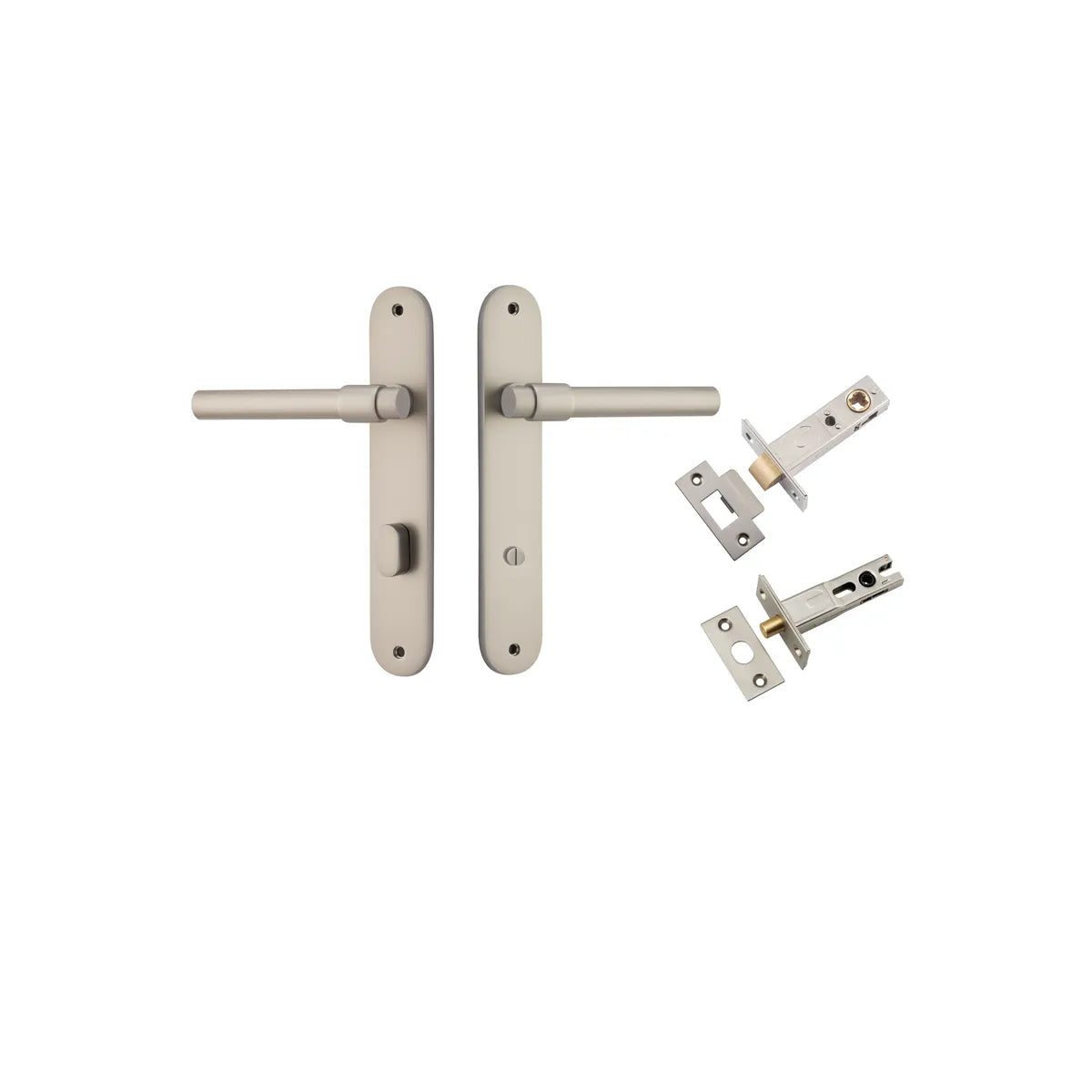 Helsinki Lever - Oval Backplate Privacy Kit with Privacy Turn