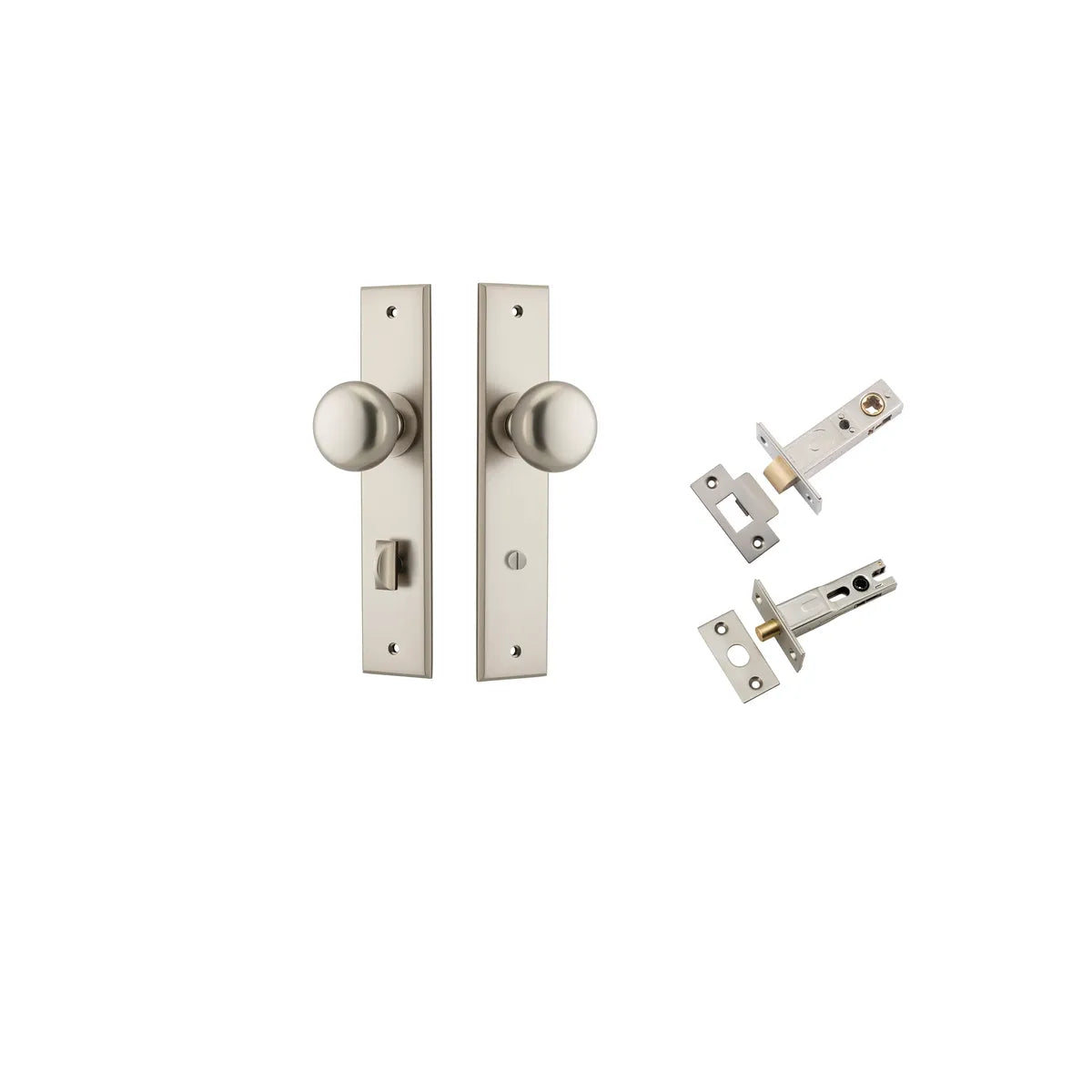 Cambridge Knob - Chamfered Backplate Privacy Kit with Privacy Turn