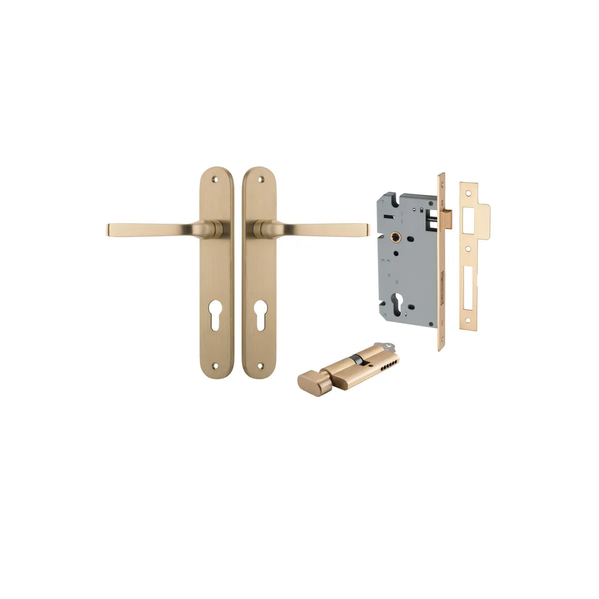 Annecy Lever - Oval Backplate Entrance Kit with High Security Lock - entrance set configuration (10 of 18)