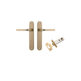 Annecy Lever - Oval Backplate Passage Kit in Brushed Brass - front view