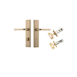Annecy Lever - Stepped Backplate Privacy Kit with Privacy Turn in Brushed Brass - privacy set configuration