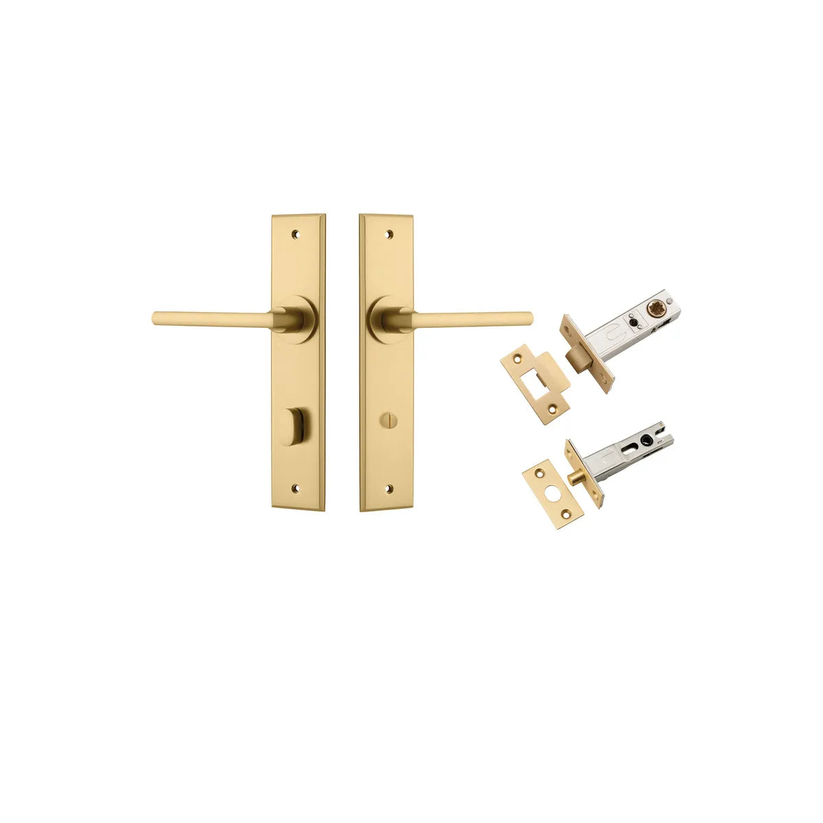 Baltimore Lever - Chamfered Backplate Privacy Kit with Privacy Turn