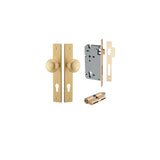 Cambridge Knob - Rectangular Backplate Entrance Kit with High Security Lock in Brushed Chrome - entrance set configuration