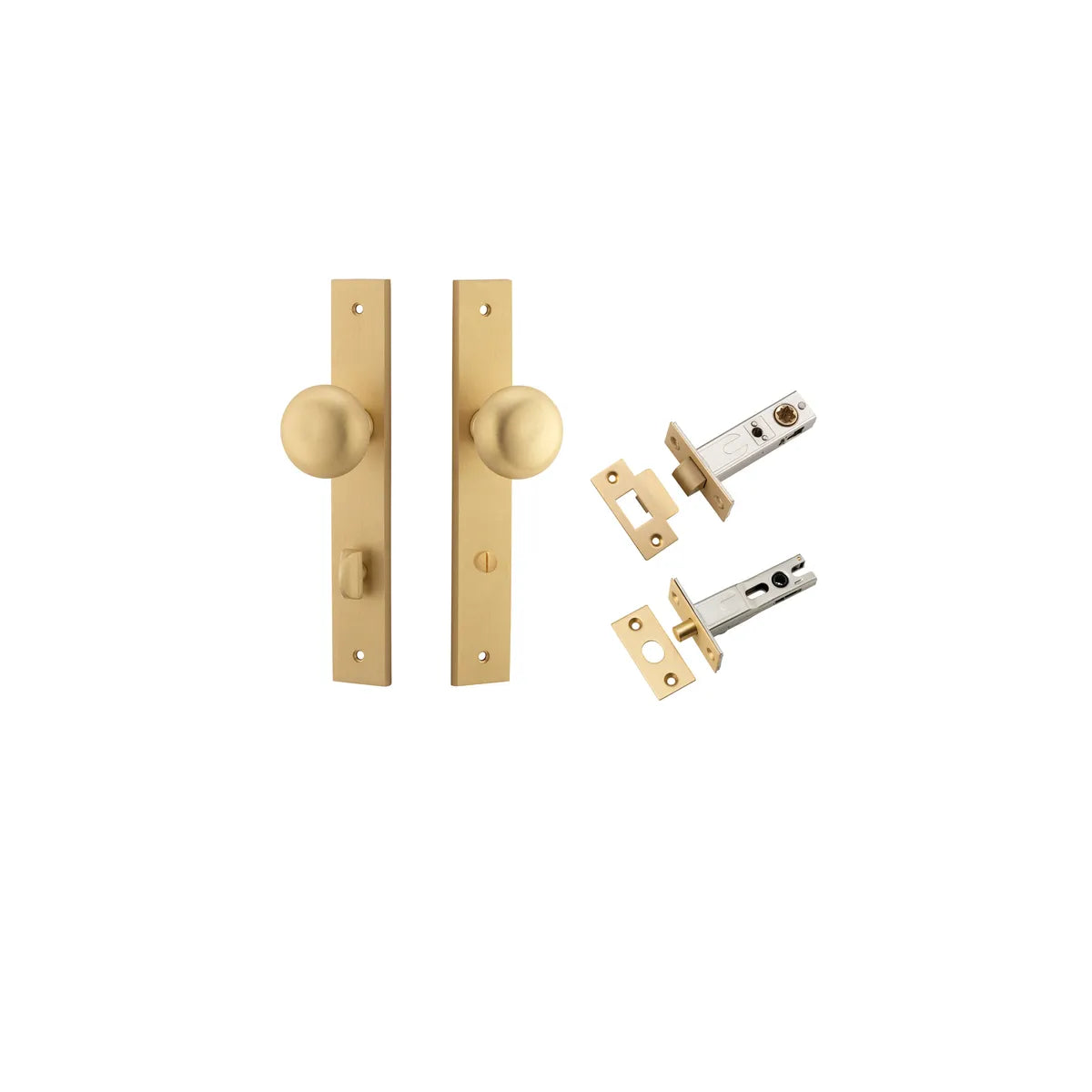 Cambridge Knob - Rectangular Backplate Privacy Kit with Privacy Turn in Brushed Brass - privacy set configuration (7 of 9)