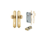Paddington Knob - Shouldered Backplate Entrance Kit with High Security Lock - entrance set configuration