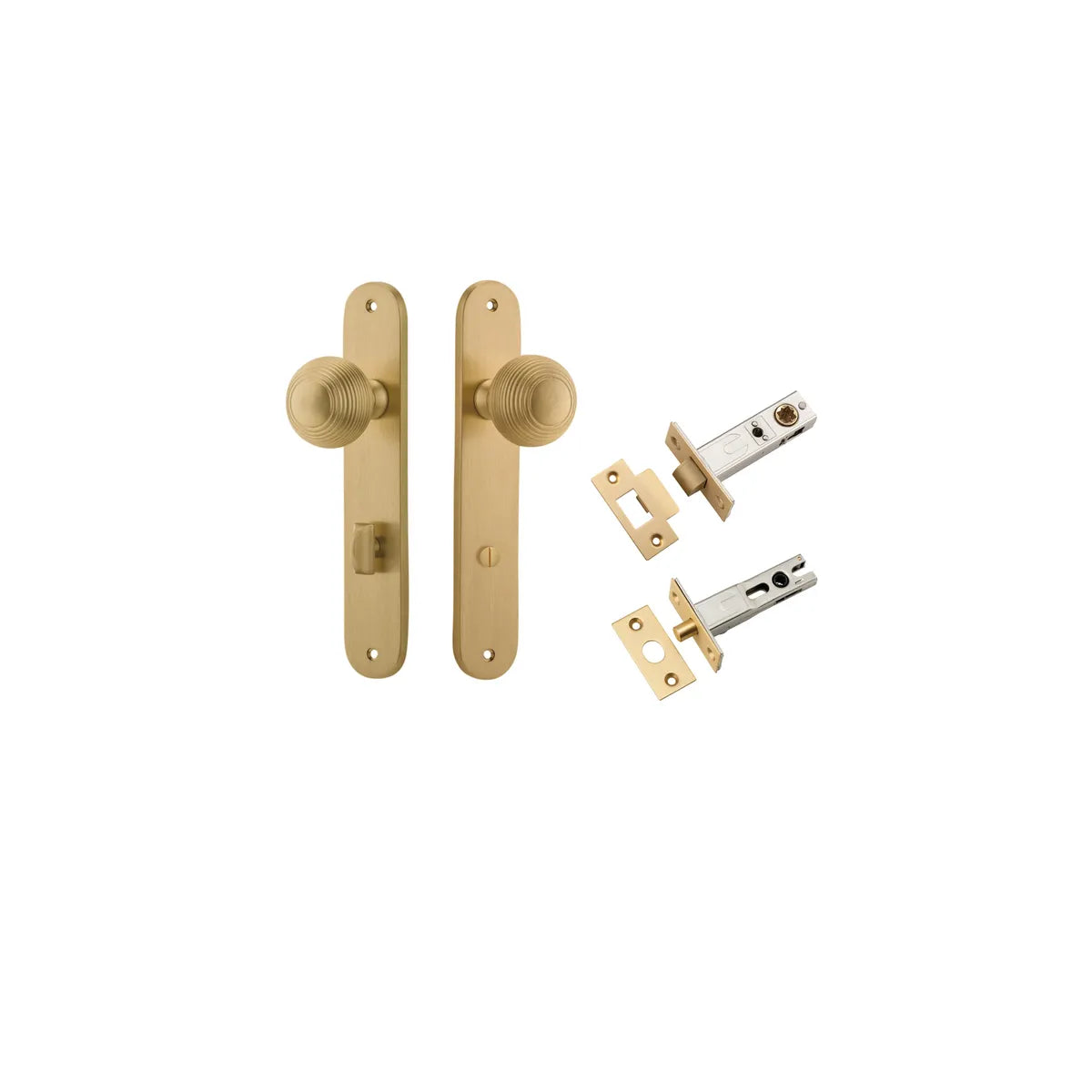Guildford Knob - Oval Backplate Privacy Kit with Privacy Turn