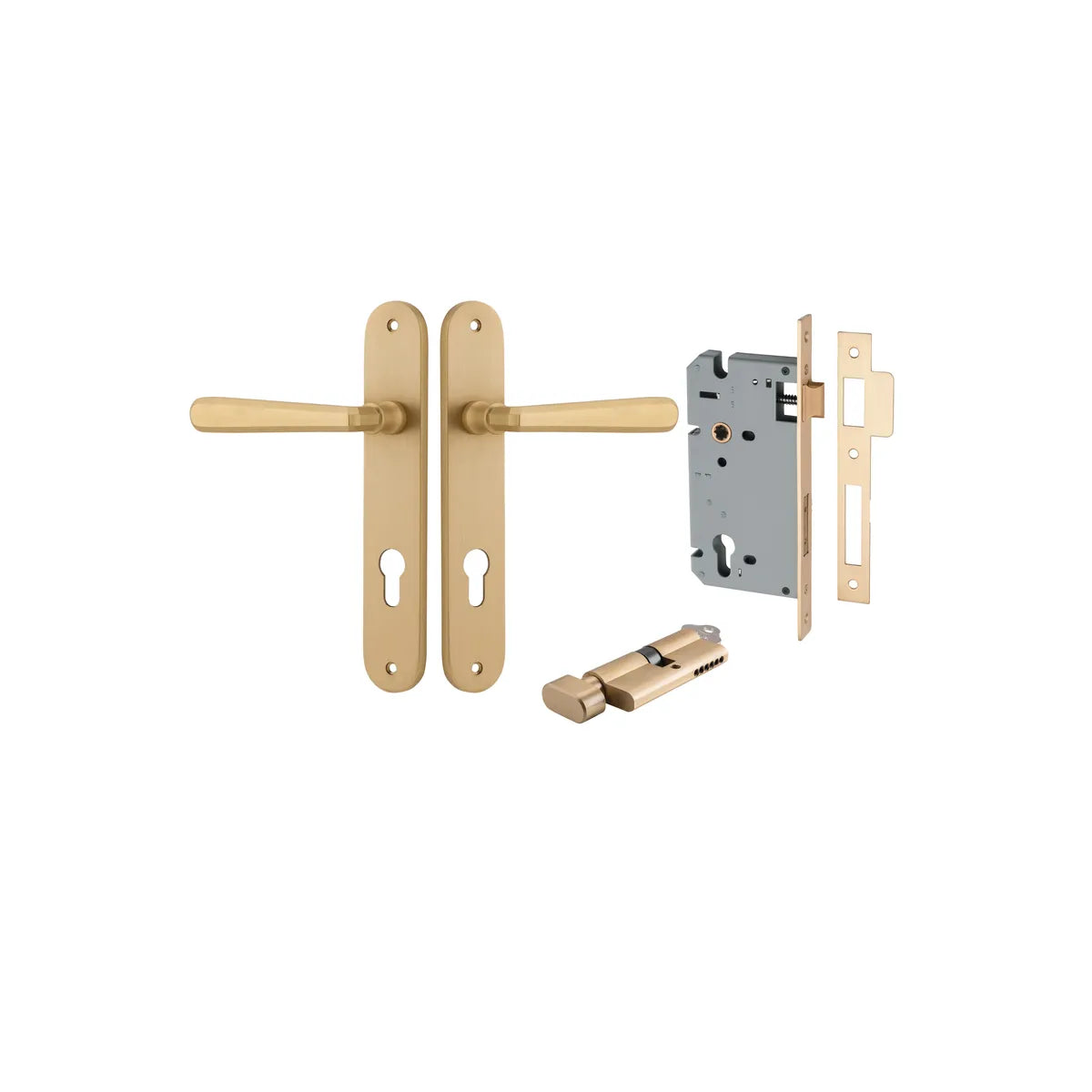 Copenhagen Lever - Oval Backplate Entrance Kit with High Security Lock - entrance set configuration (8 of 14)