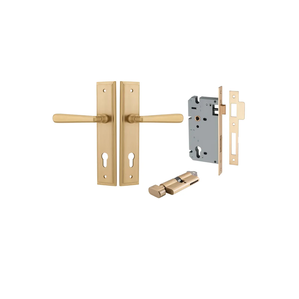 Copenhagen Lever - Stepped Backplate Entrance Kit with High Security Lock - entrance set configuration (8 of 14)