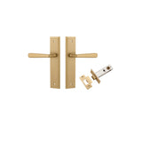 Copenhagen Lever - Stepped Backplate Passage Kit in Brushed Brass - front view
