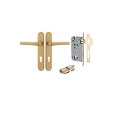 Helsinki Lever - Oval Backplate Entrance Kit with High Security Lock in Brushed Chrome - entrance set configuration