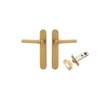 Helsinki Lever - Oval Backplate Passage Kit in Brushed Brass - front view