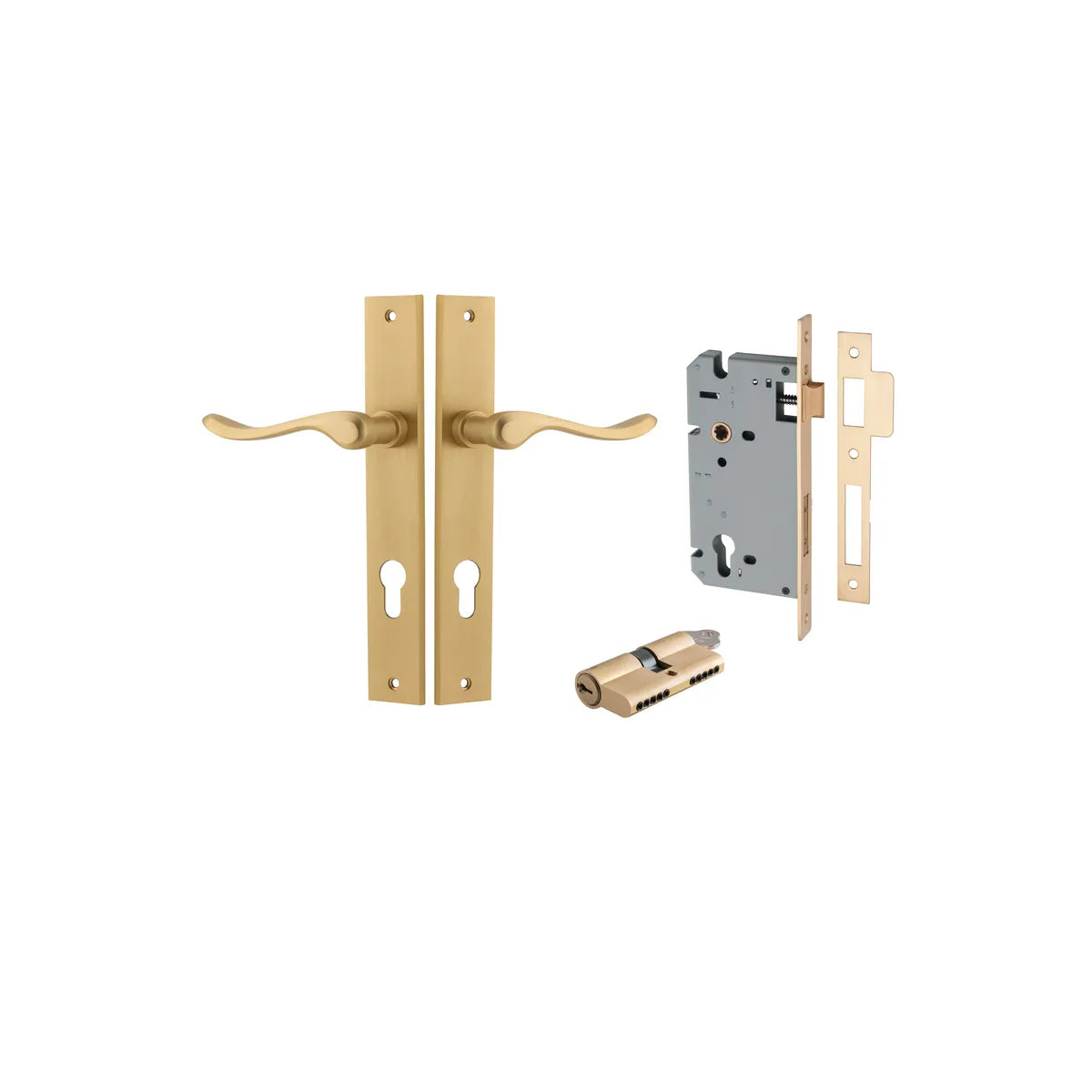 Stirling Lever - Rectangular Backplate Entrance Kit with High Security Lock