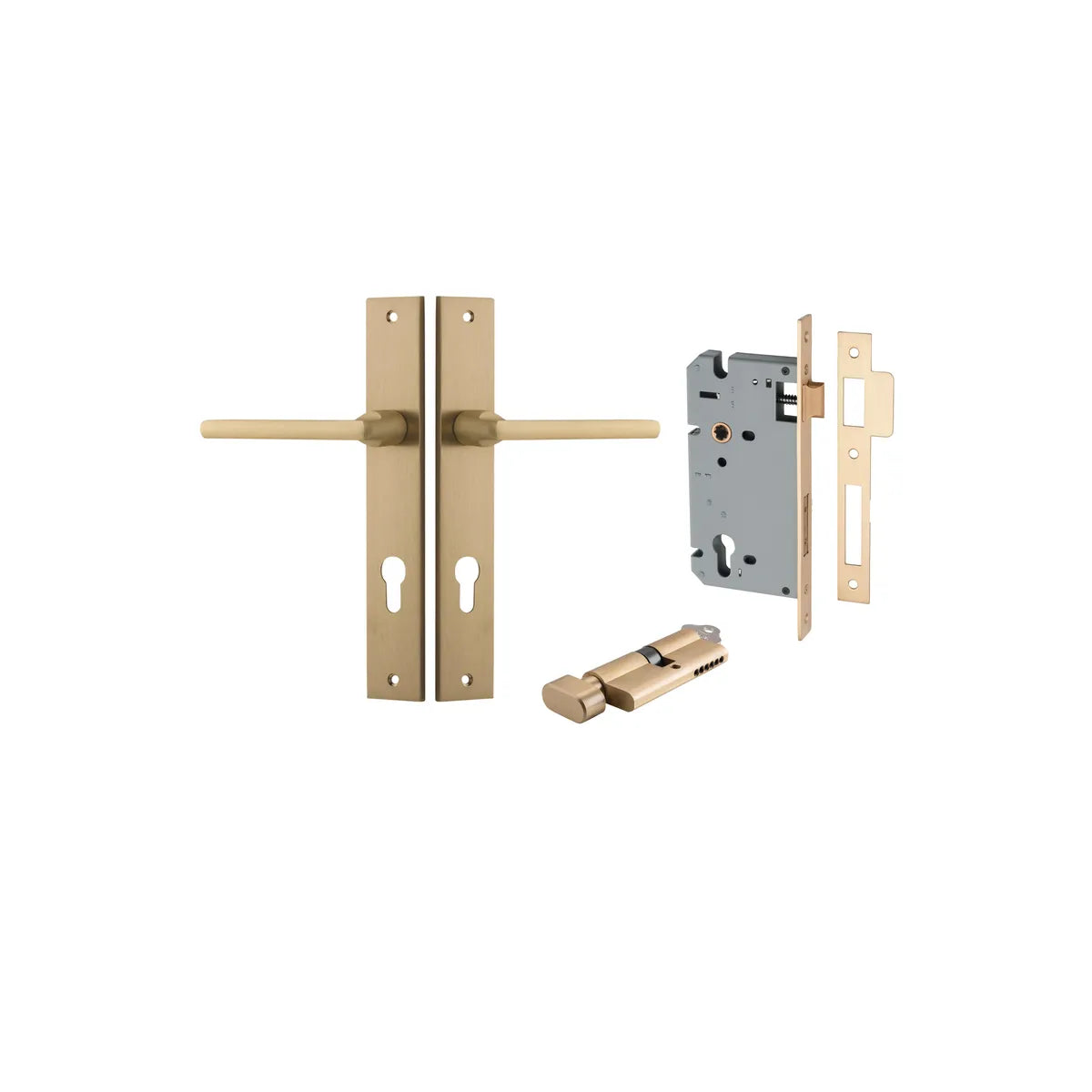 Baltimore Lever - Rectangular Backplate Entrance Kit with High Security Lock - entrance set configuration (8 of 14)