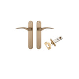 Oxford Lever - Oval Backplate Passage Kit in Brushed Brass - front view