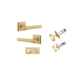 Helsinki Lever - Square Rose Privacy Kit with Separate Privacy Turn in Brushed Gold PVD - privacy set configuration