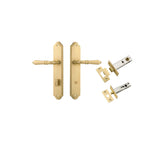 Sarlat Lever - Shouldered Backplate Privacy Kit with Privacy Turn in Brushed Gold PVD - privacy set configuration