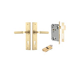 Brunswick Lever - Chamfered Backplate Entrance Kit with High Security Lock - entrance set configuration (2 of 12)