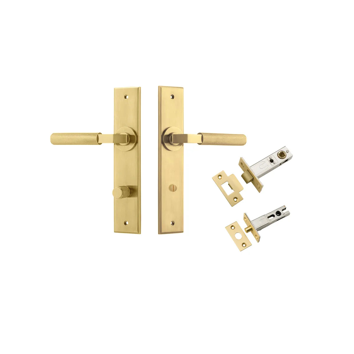 Brunswick Lever - Chamfered Backplate Privacy Kit
