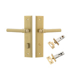 Helsinki Lever - Stepped Backplate Privacy Kit with Privacy Turn in Brushed Gold PVD - privacy set configuration