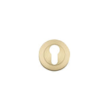 Euro Escutcheons - Round in Brushed Gold PVD - angled product view