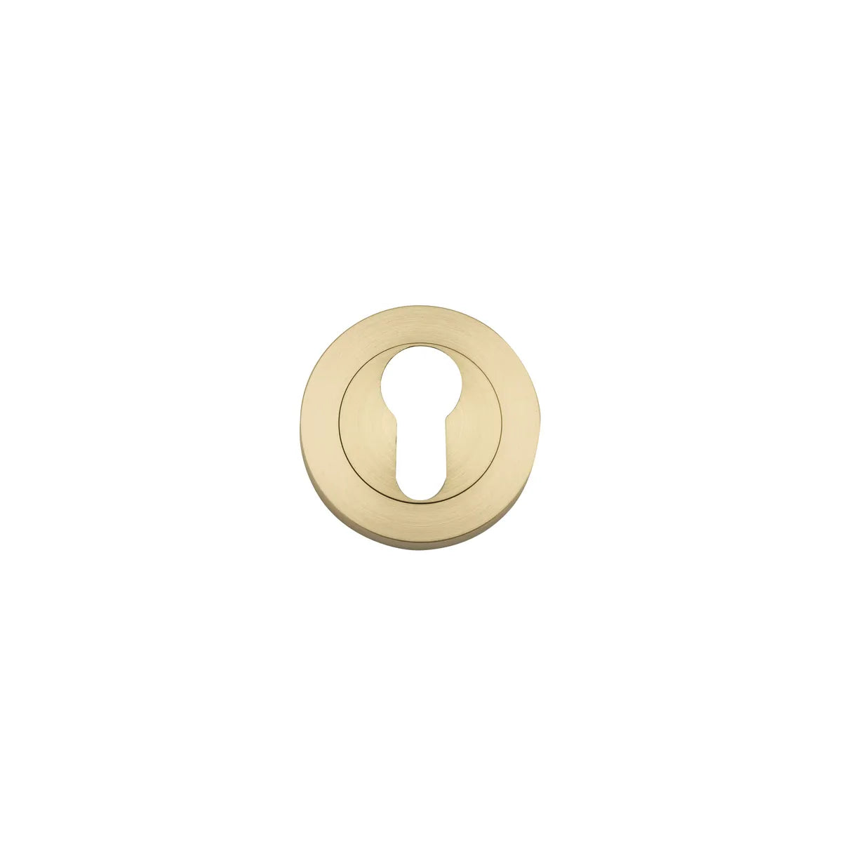 Euro Escutcheons - Round in Brushed Gold PVD - angled product view
