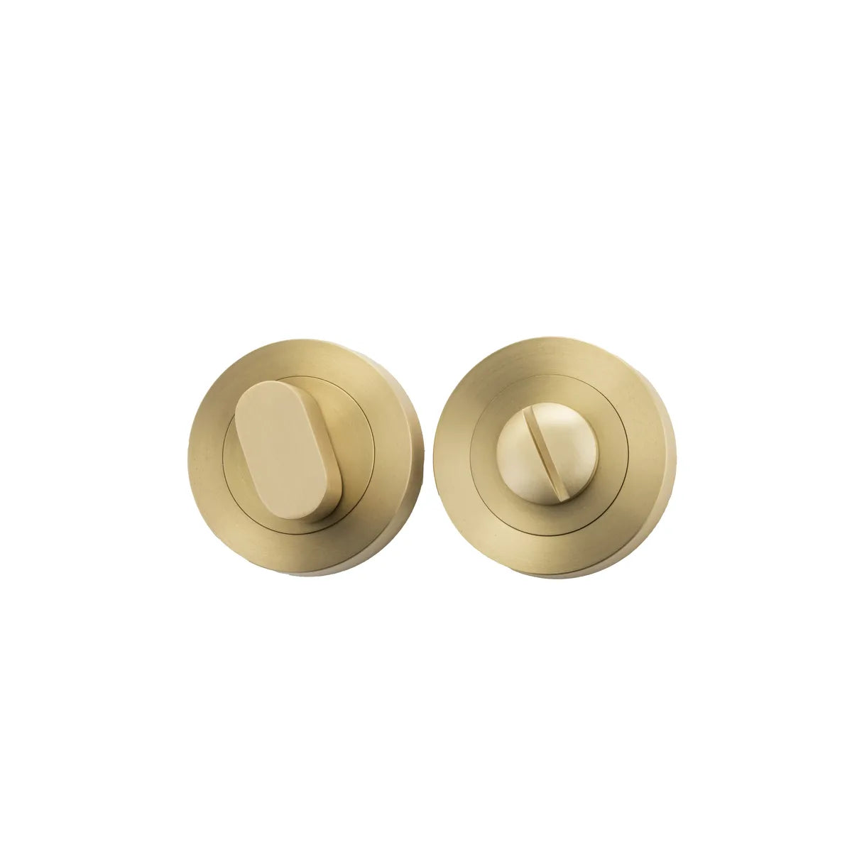 Privacy Turn - Round in Brushed Gold PVD - close-up detail view