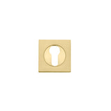 Euro Escutcheons - Square in Brushed Gold PVD - angled product view