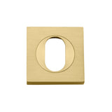 Oval Escutcheon - Square in Brushed Gold PVD - angled product view