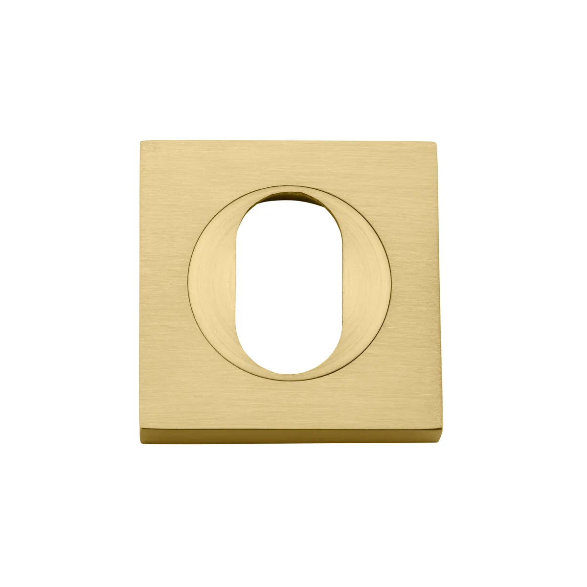 Oval Escutcheon - Square in Brushed Gold PVD - angled product view