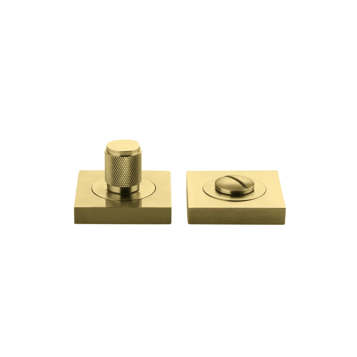 Brunswick Privacy Turn - Square in Brushed Gold PVD - angled product view