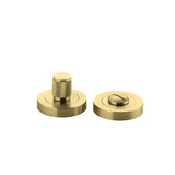 Brunswick Privacy Turn - Round in Brushed Gold PVD - angled product view