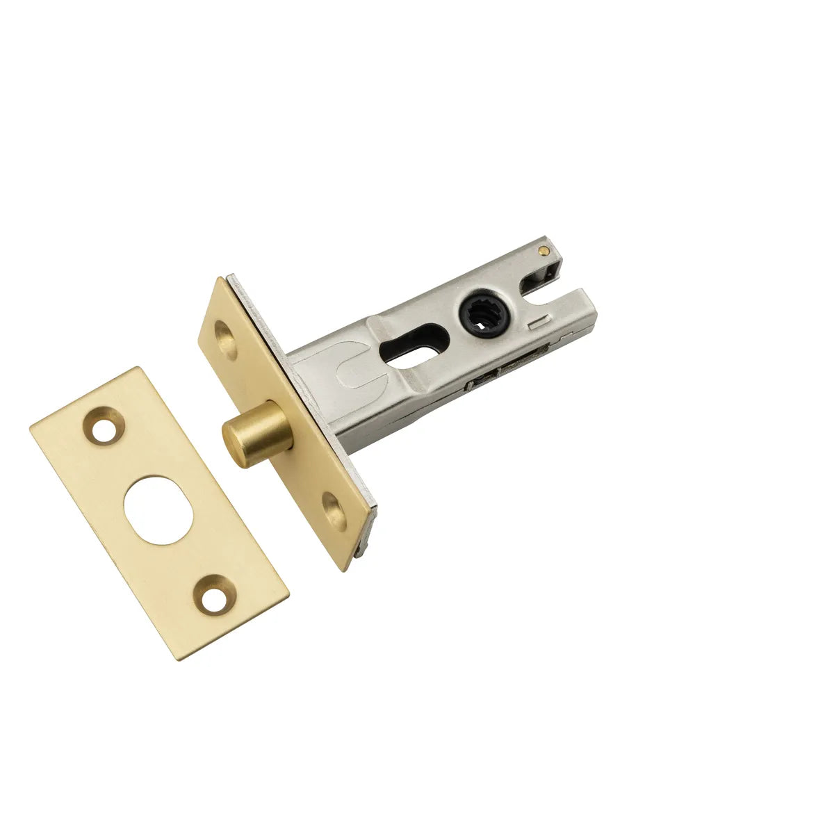 Privacy Bolt - Round - 45mm Backset in Brushed Brass - close-up detail view