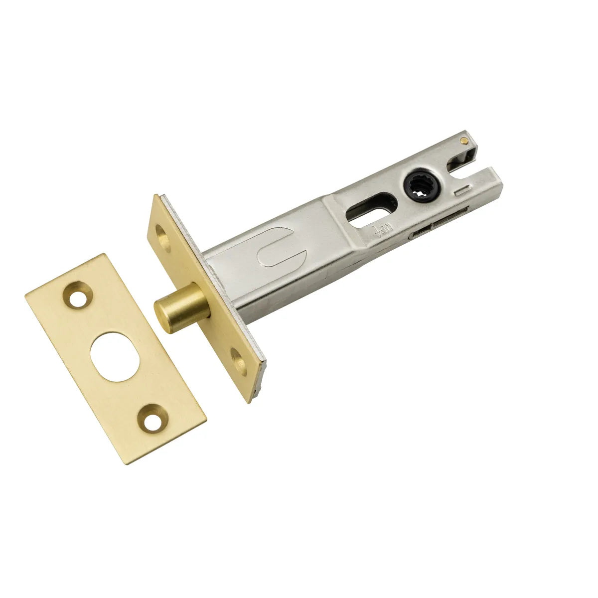 Privacy Bolt - Round - 70mm Backset in Brushed Gold PVD - close-up detail view