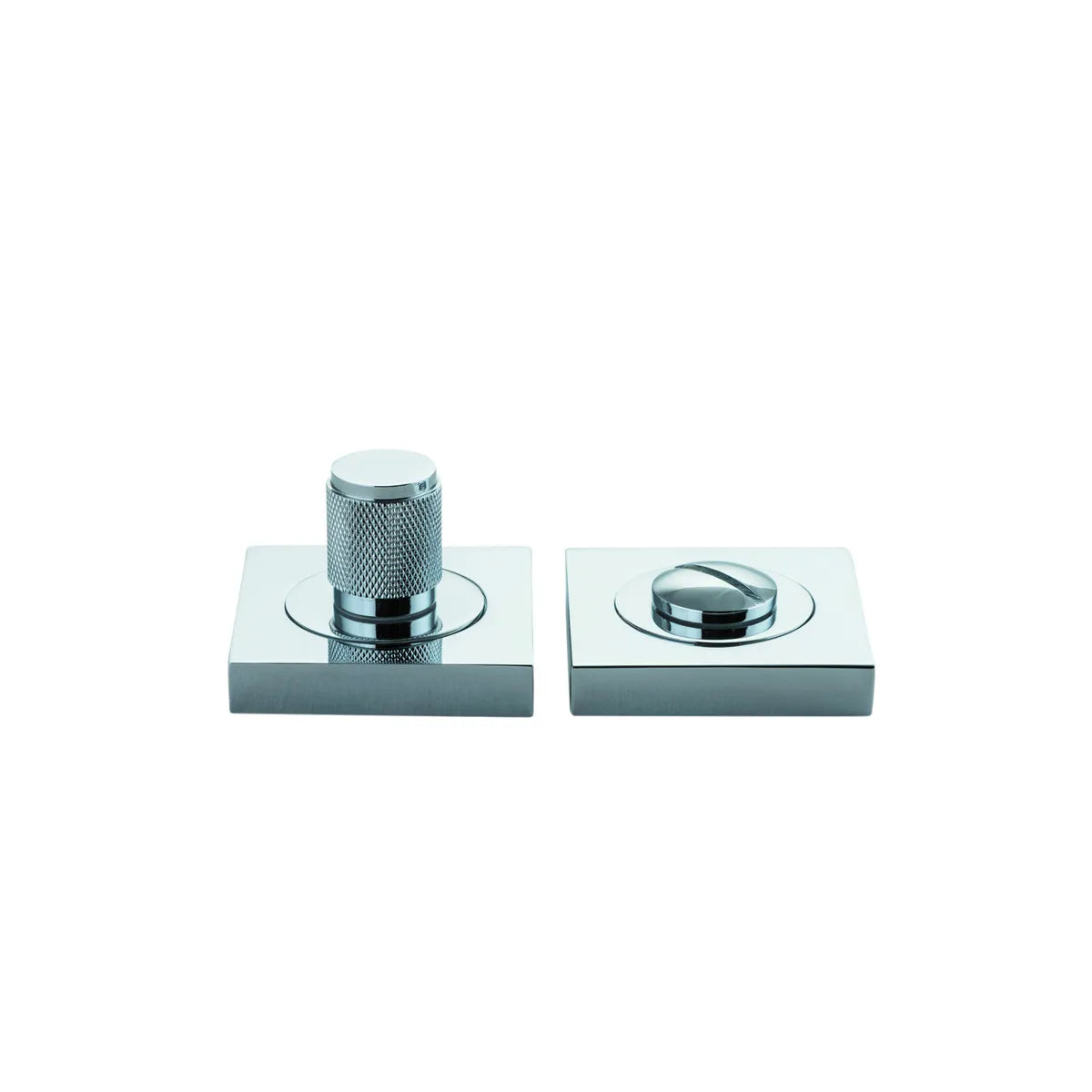 Brunswick Privacy Turn - Square in Polished Chrome - side profile view