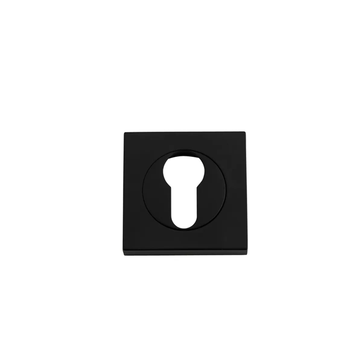 Euro Escutcheons - Square in Brushed Brass - side profile view