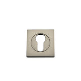 Euro Escutcheons - Square in Satin Nickel - full product view