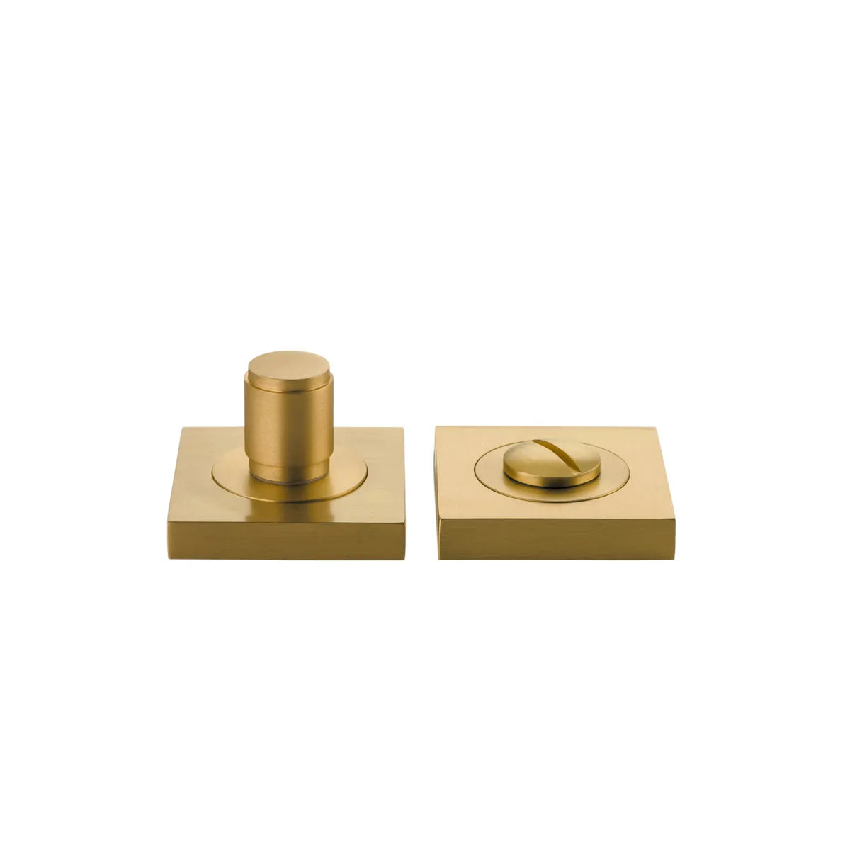 Berlin Privacy Turn - Square in Brushed Brass - front view