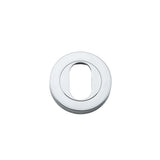 Oval Escutcheon - Round in Polished Chrome - rear mounting detail