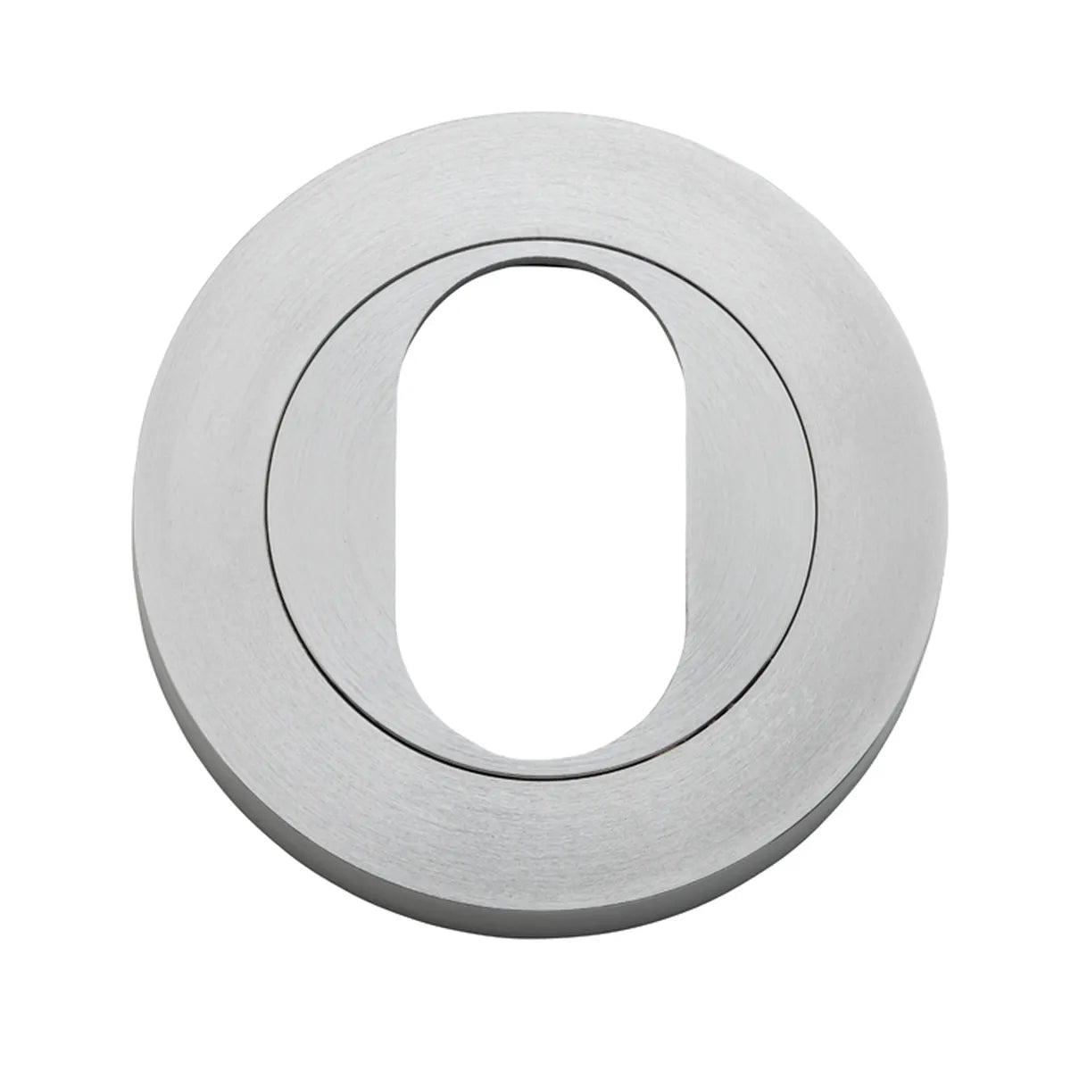 Oval Escutcheon - Round in Brushed Brass - angled product view