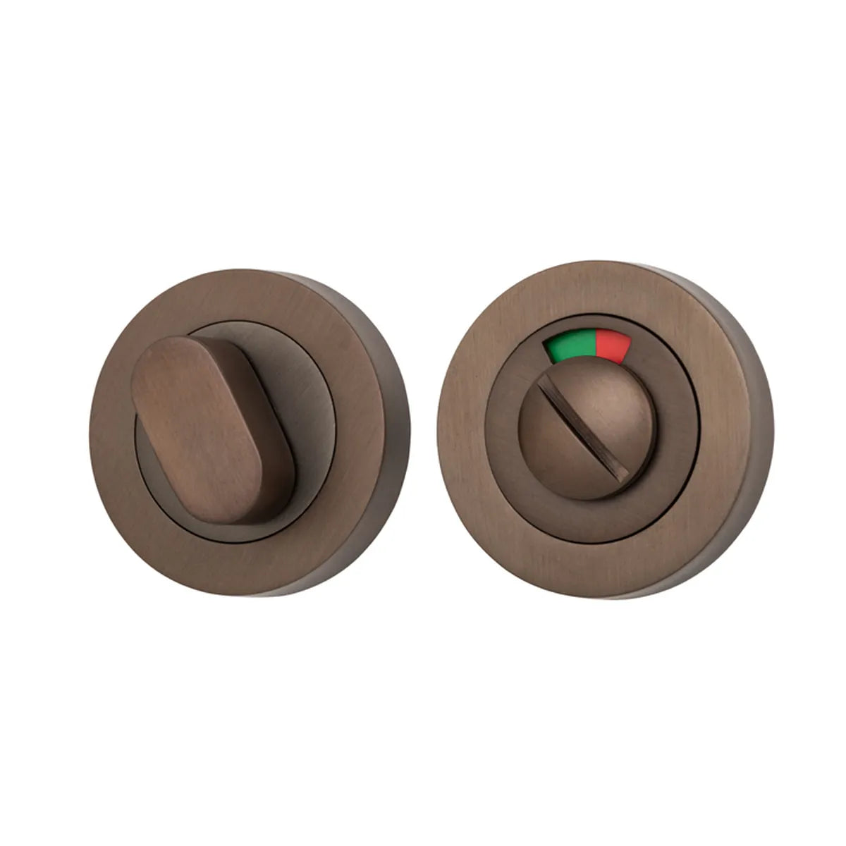 Privacy Turn With Indicator - Round in Signature Brass - front view
