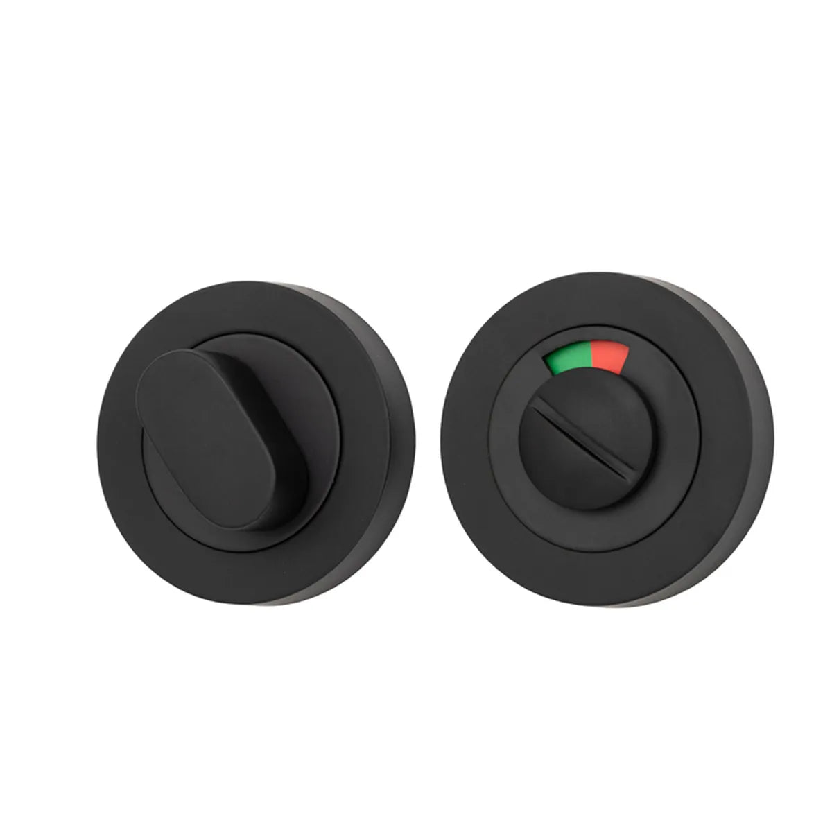 Privacy Turn With Indicator - Round in Matt Black - side profile view