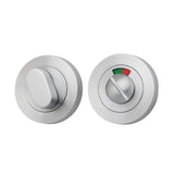 Privacy Turn With Indicator - Round in Brushed Chrome - angled product view