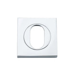 Oval Escutcheon - Square in Polished Chrome - rear mounting detail