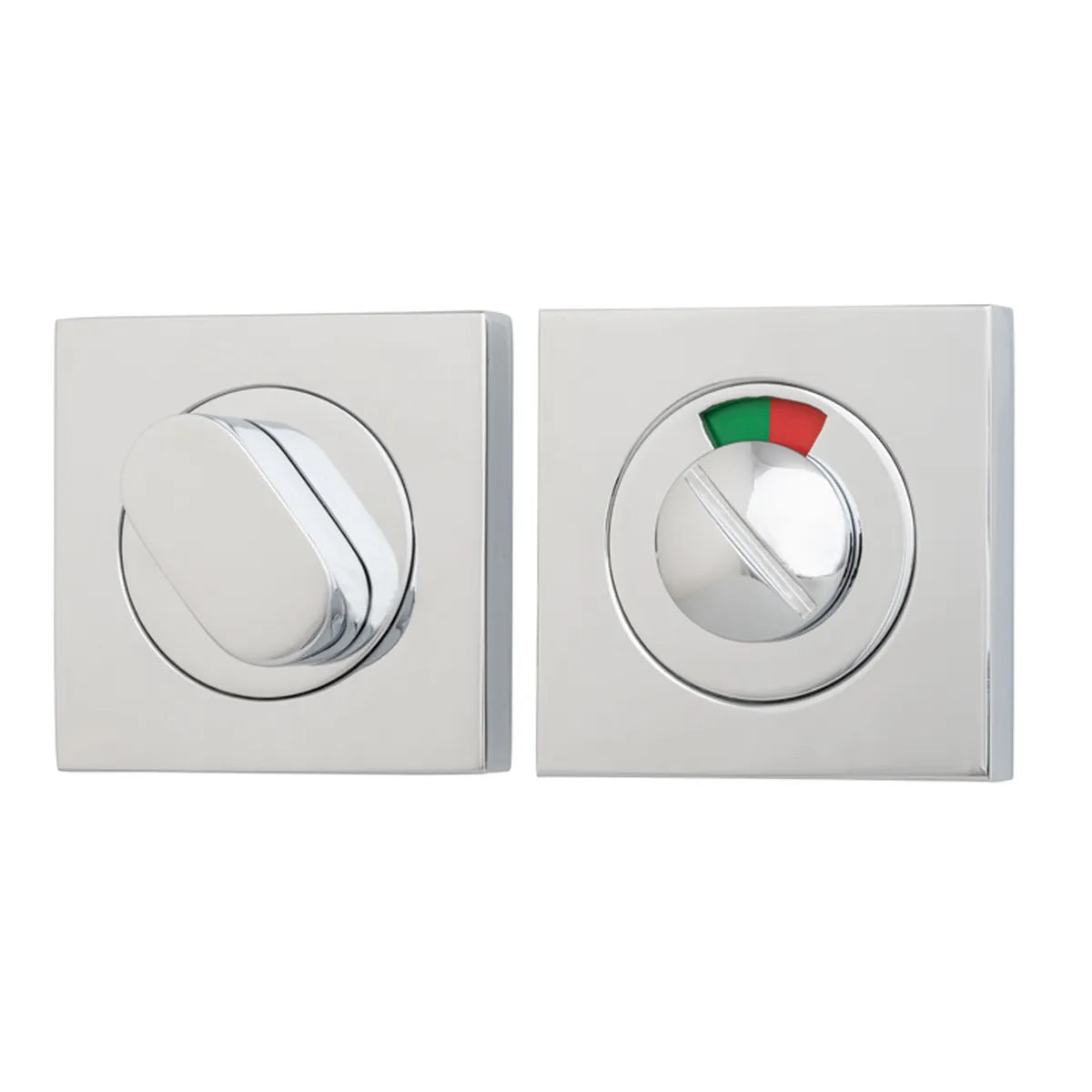 Privacy Turn With Indicator - Square in Polished Chrome - rear mounting detail