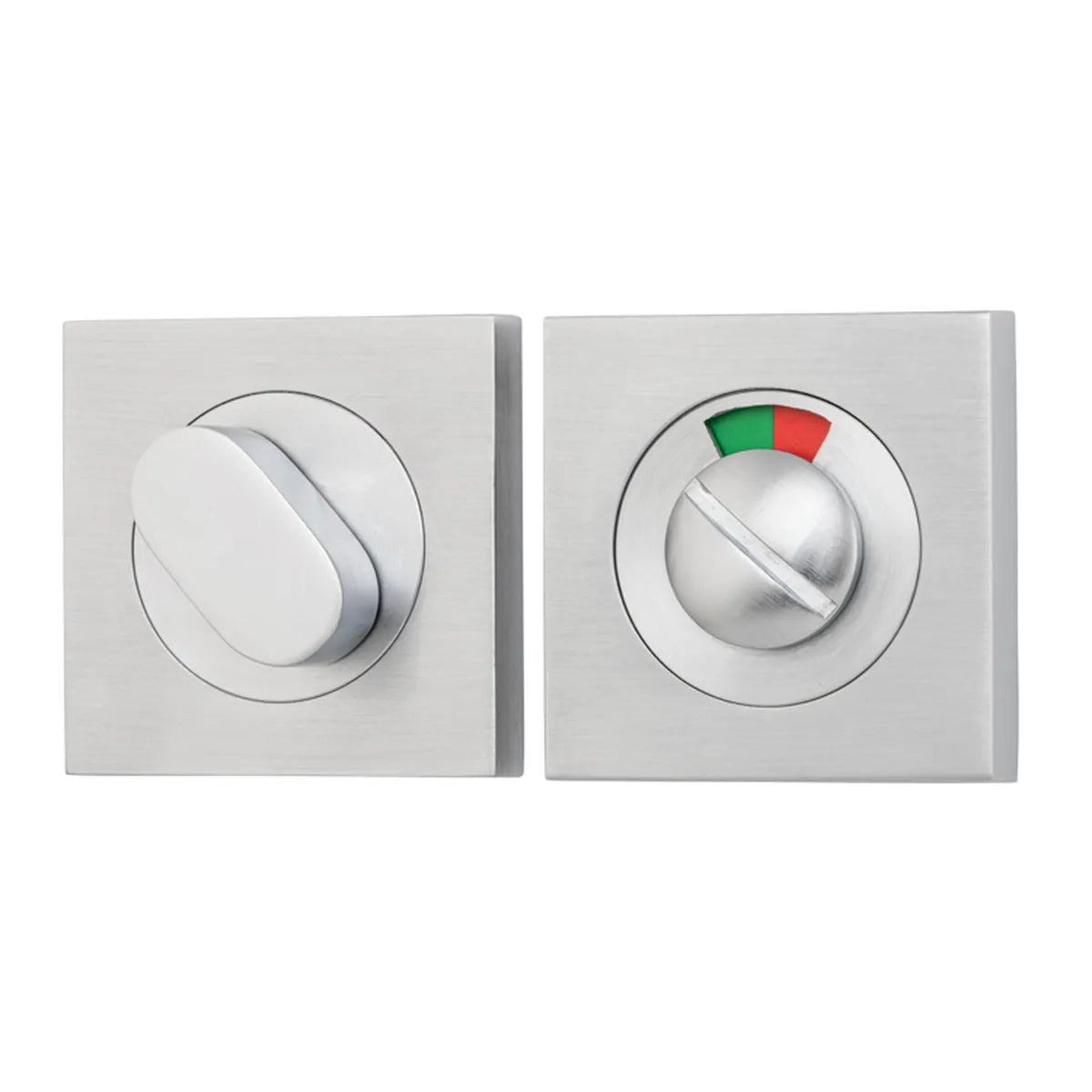 Privacy Turn With Indicator - Square in Brushed Brass - angled product view