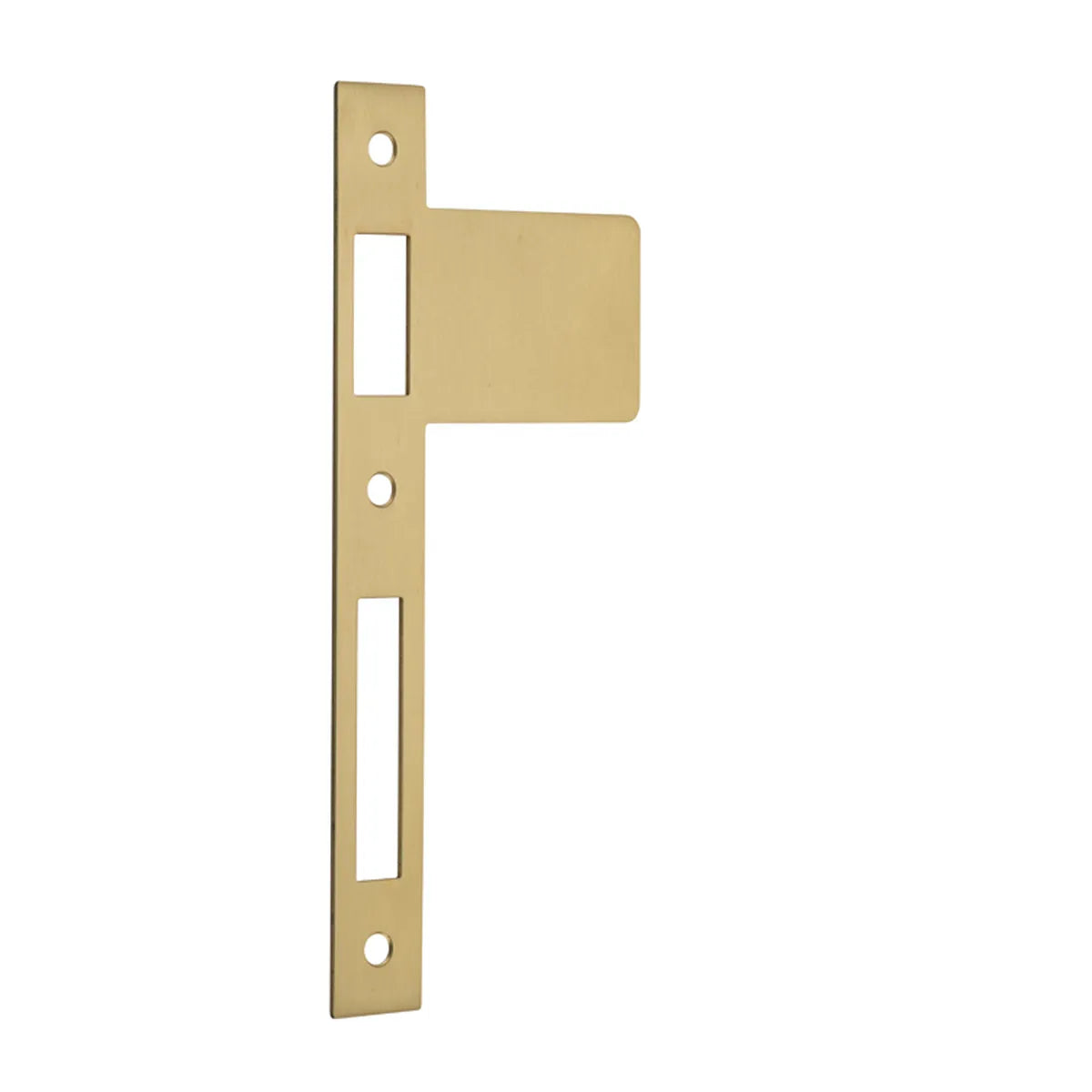 Extended 85mm Strikers - H198xW85mm in Brushed Brass - front view
