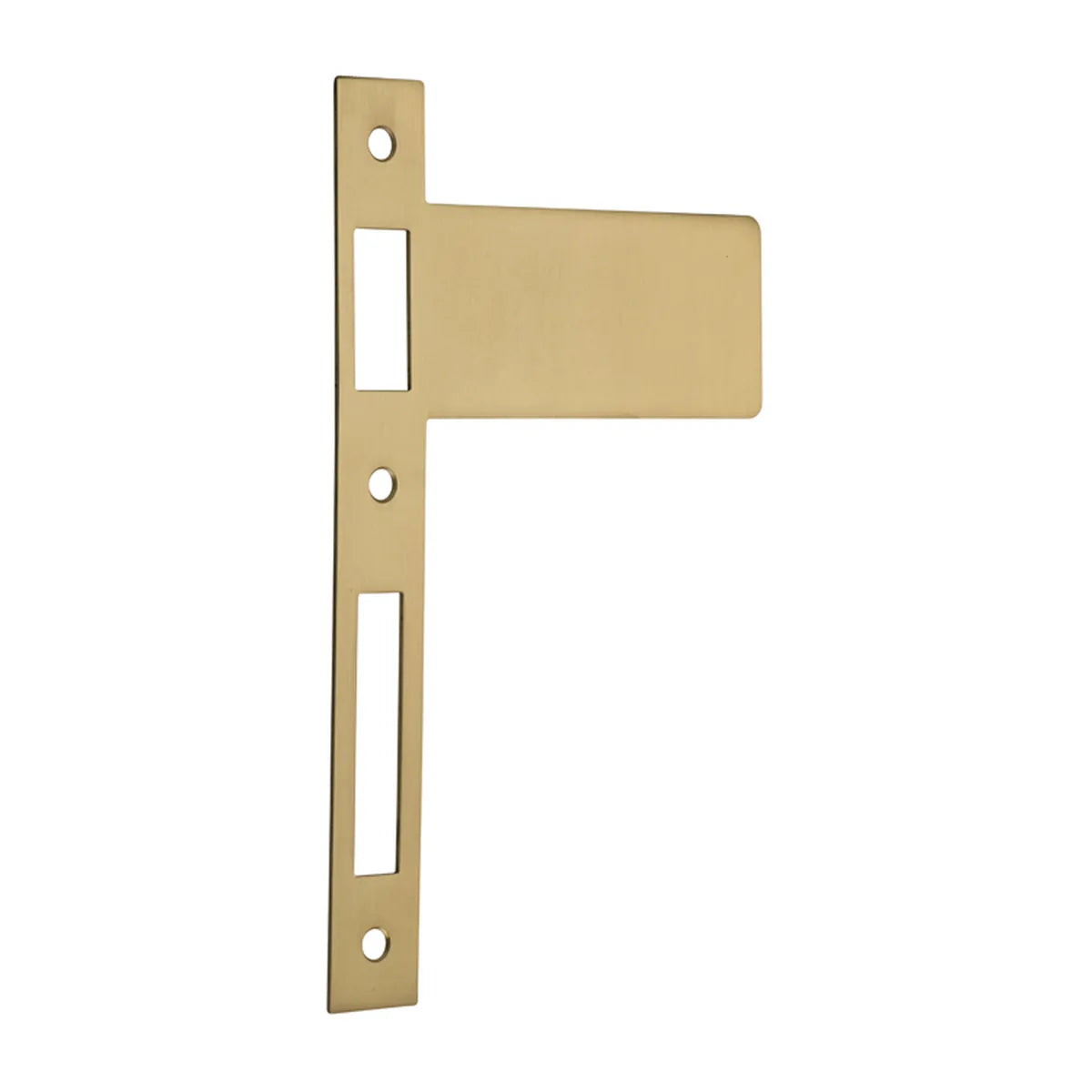 Extended 85mm Strikers - H198xW122mm in Brushed Brass - front view