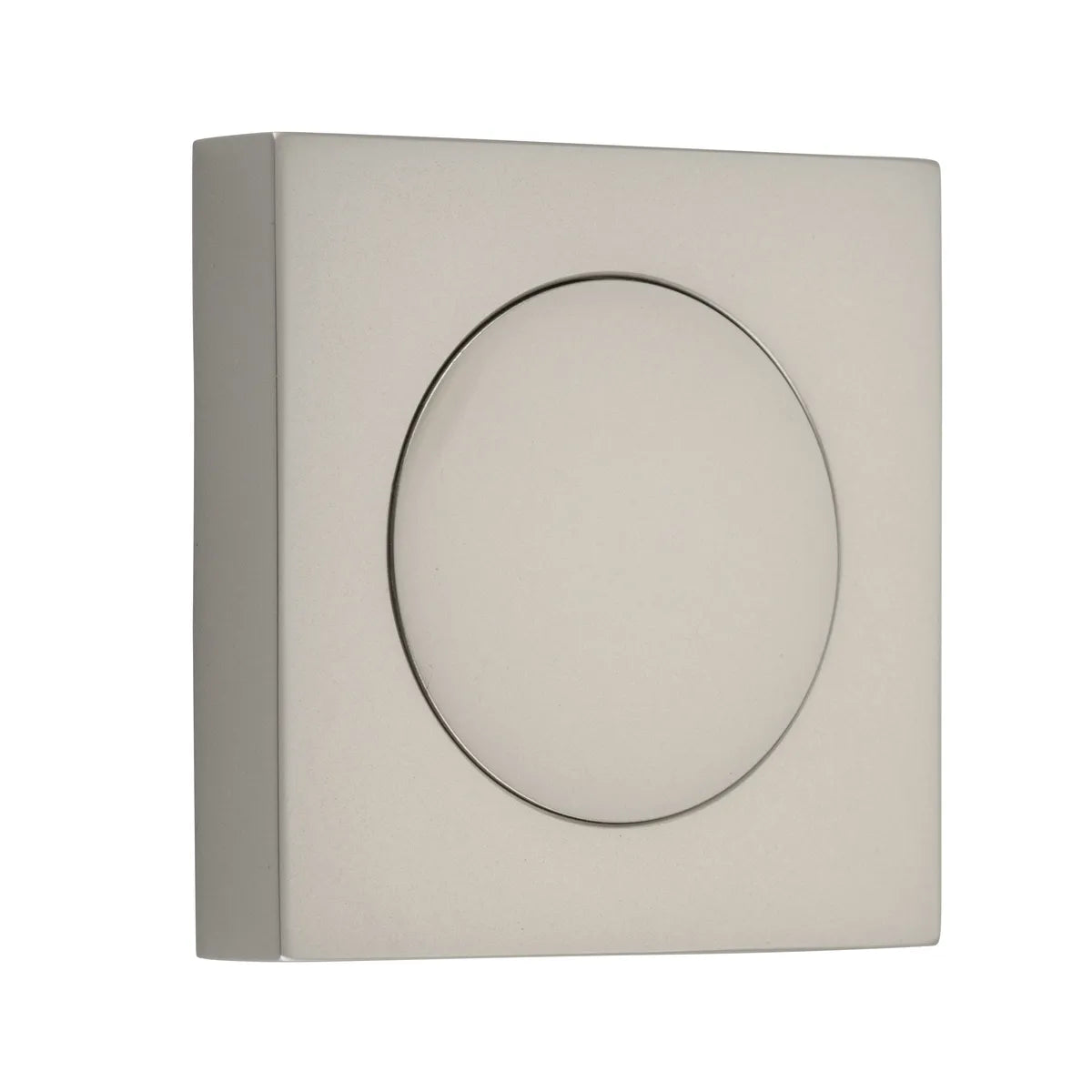 Blank Rose - Square in Satin Nickel - front view, door hardware accessory